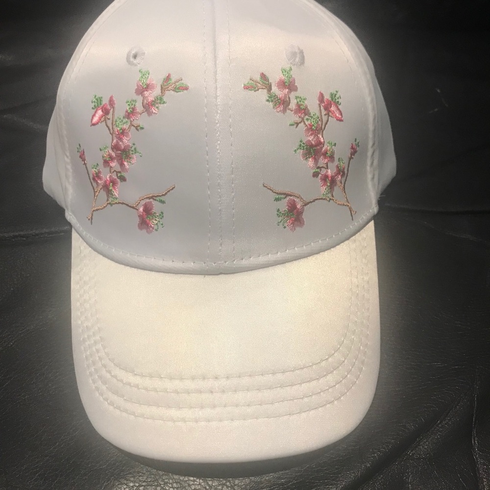 Satin Cherry Blossom Baseball Cap